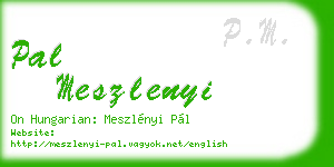 pal meszlenyi business card